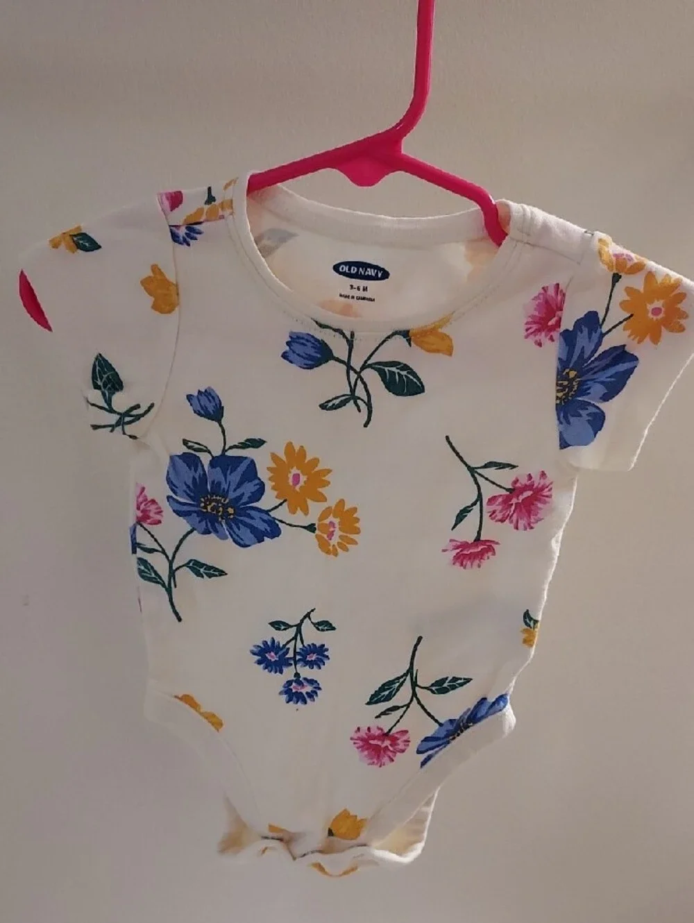 Baby Short-Sleeve One-Piece Bodysuit - Navy, Floral, Black & Lavender Options
